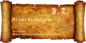 Mileh Krisztina névjegykártya